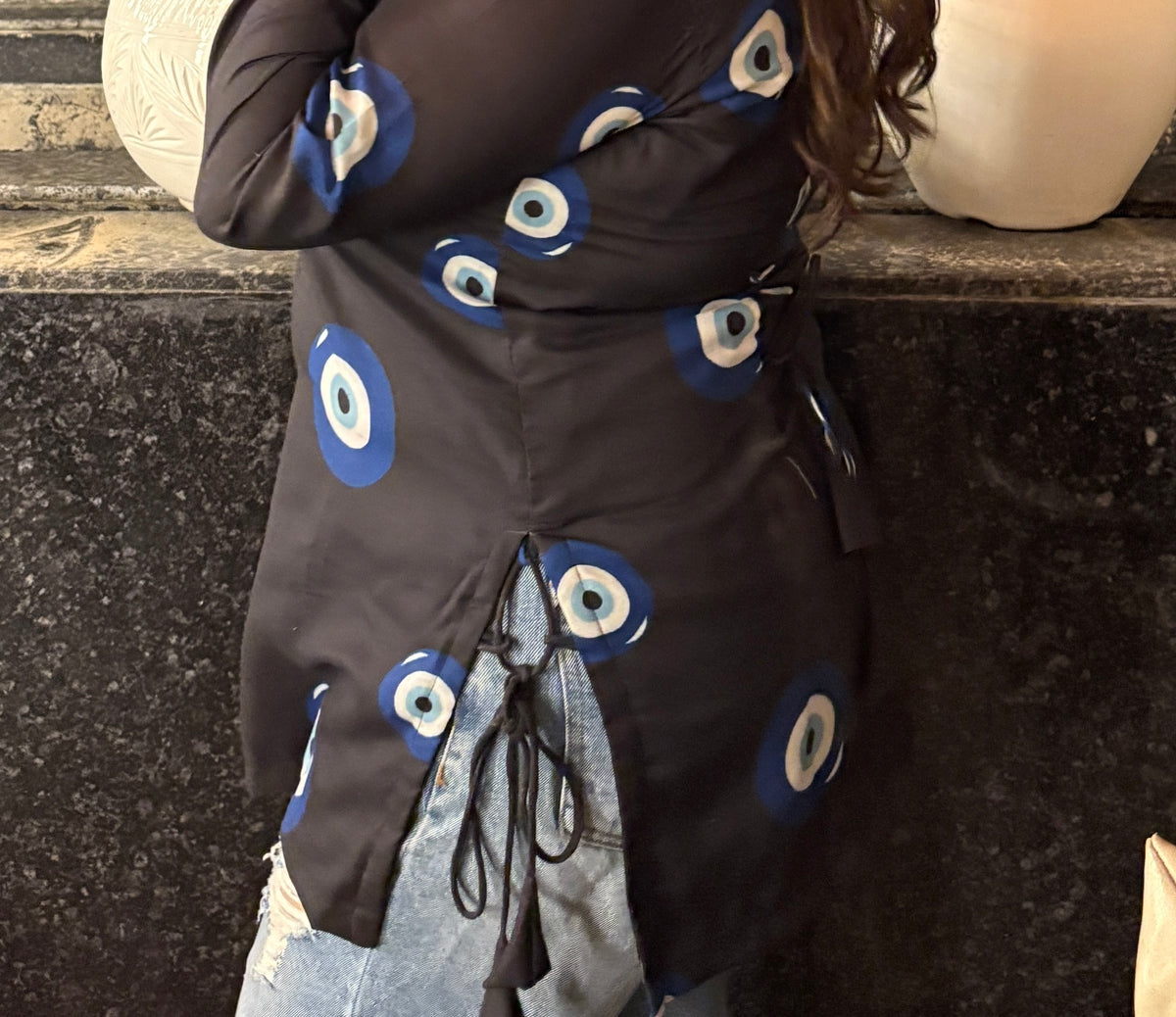 Evil eye kurti (black)