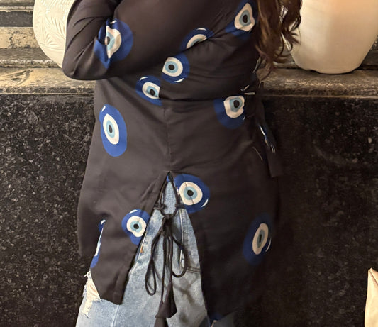 Evil eye kurti (black)