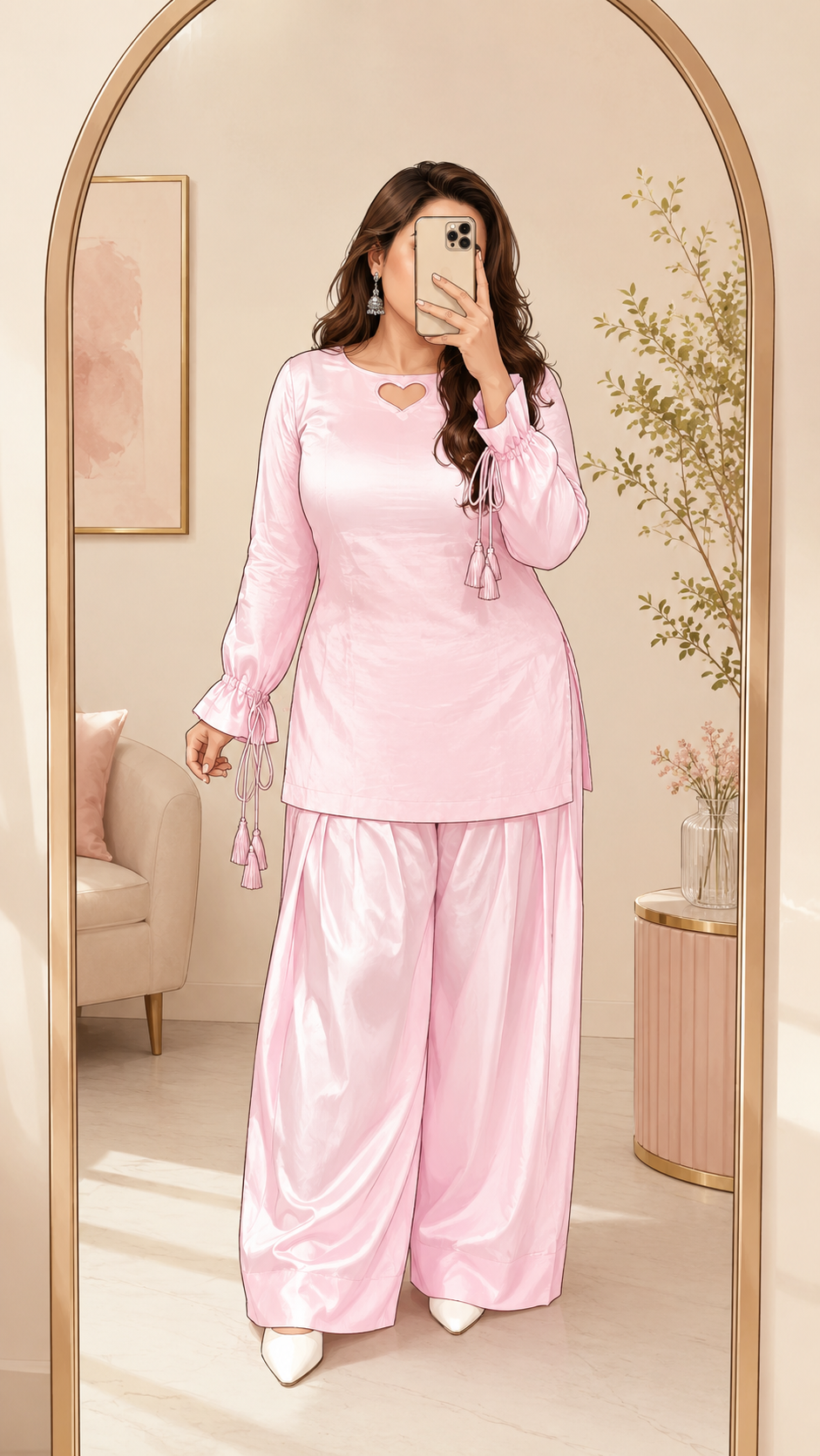 Dilruba Farshi set ( pink)