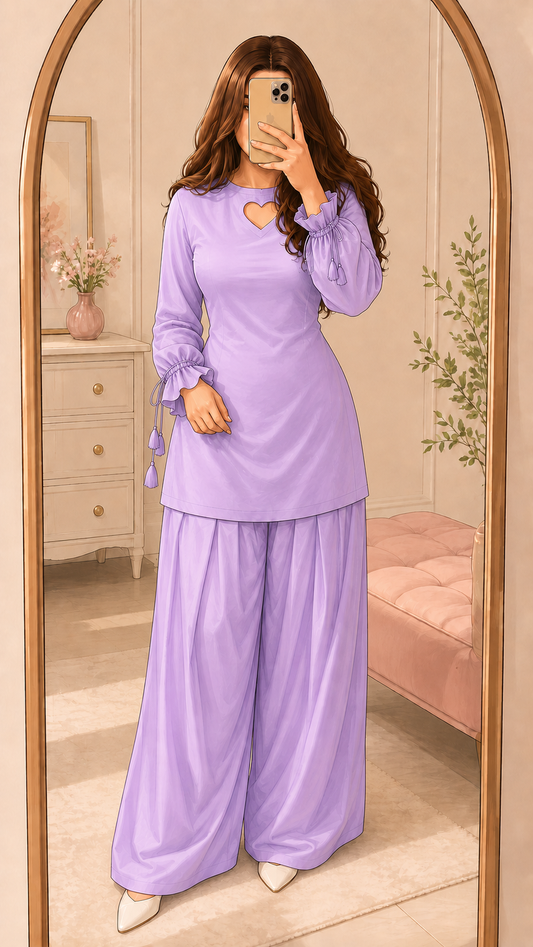 Dilruba Farshi set ( Lavendar )