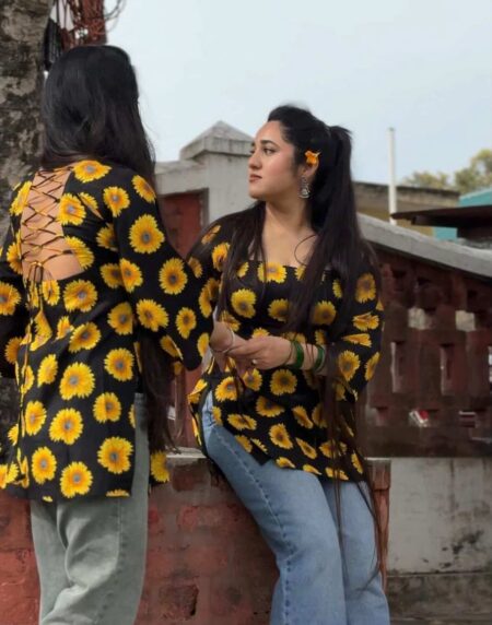 Sunflower kurti (black )