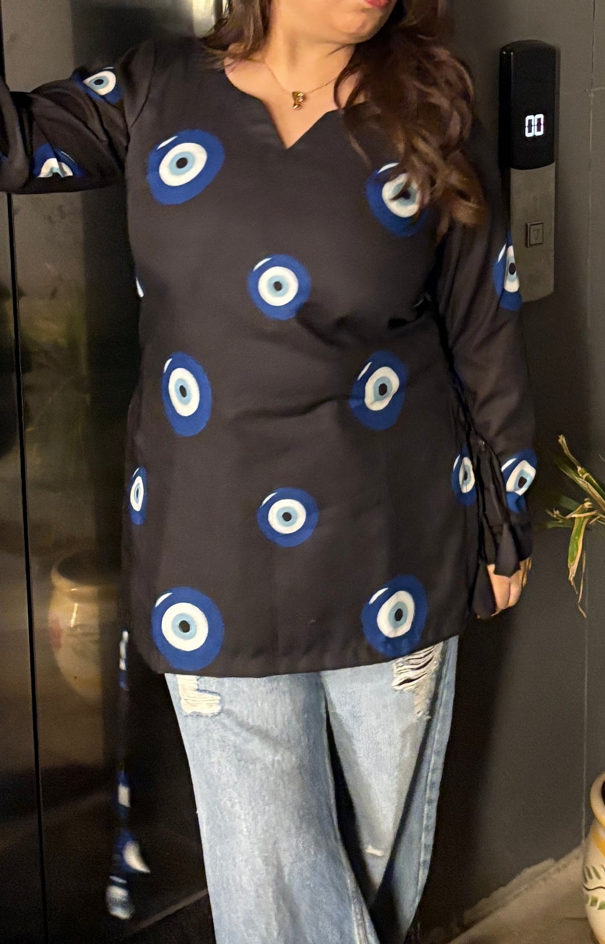 Evil eye kurti (black)