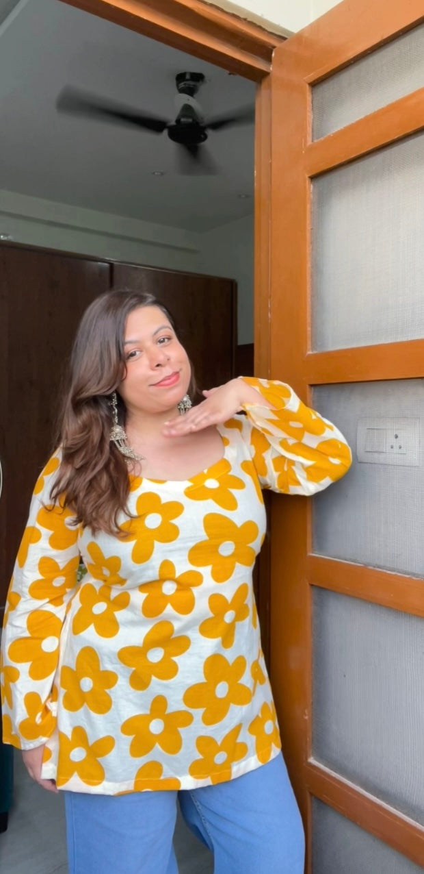 Daisy kurti ( yellow)