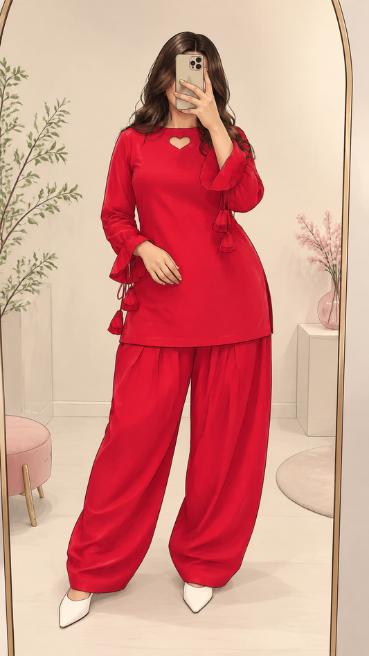 Dilruba Farshi set ( red)