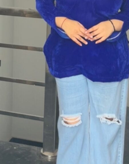 Velvet tie up kurti