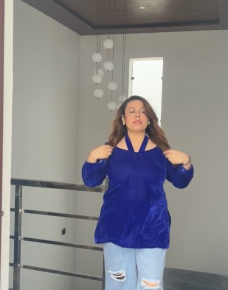 Velvet tie up kurti