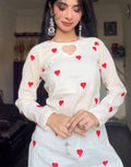 Heart cut out kurti (white)