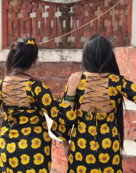 Sunflower kurti (black )