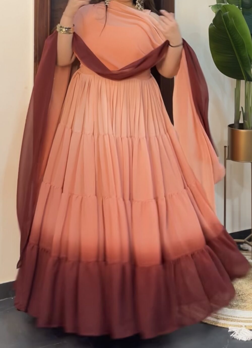 Ombré layered Anarkali - Image 3