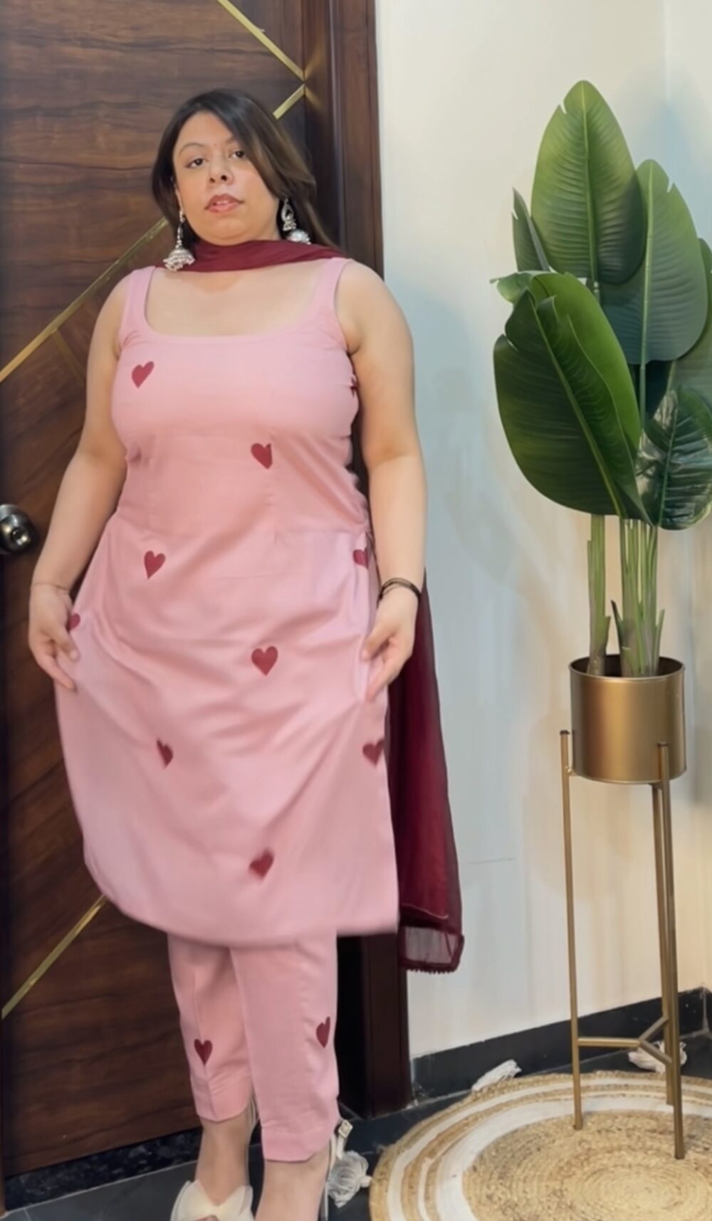 Heart printed kurta set