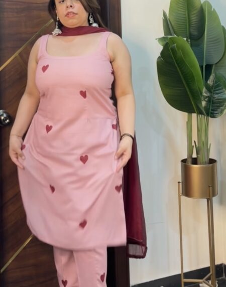 Heart printed kurta set