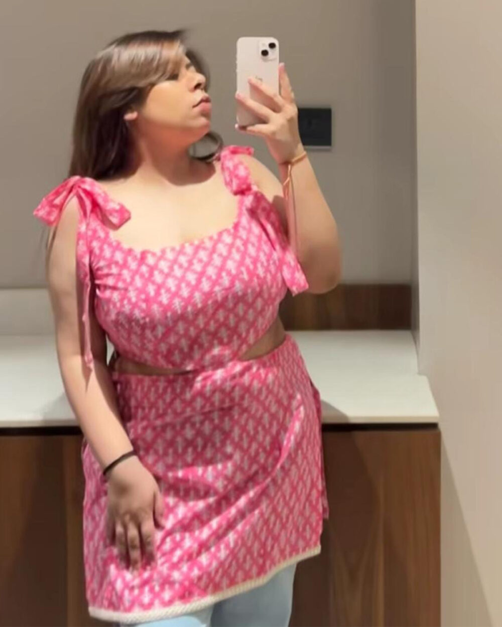 Fish Cut Kurti - Pink