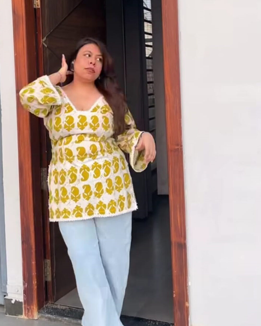 White mustard Kurti