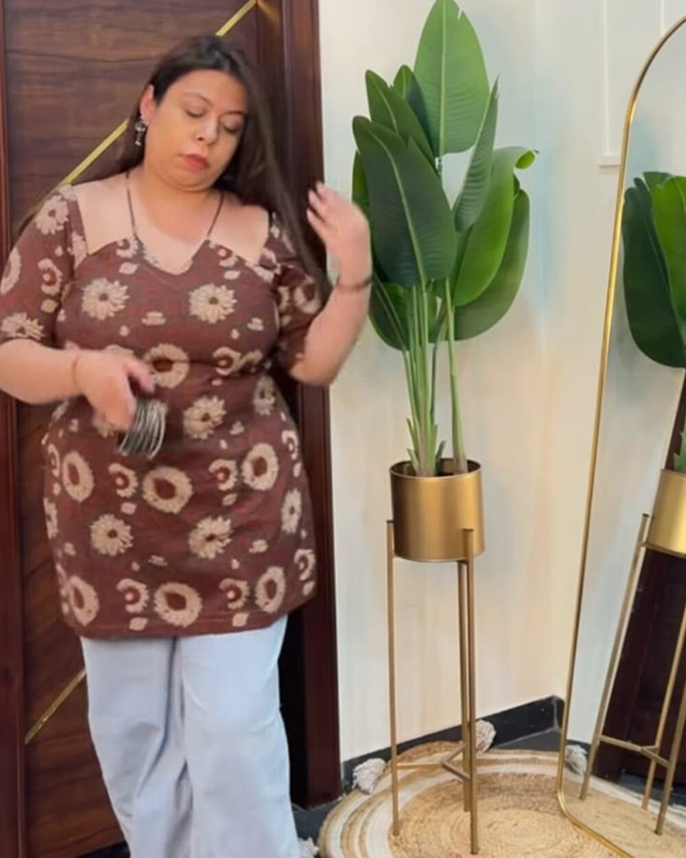 Cocoa sweetheart yoked Kurti