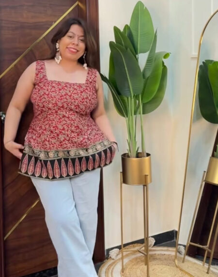 Red royale kalidar Kurti