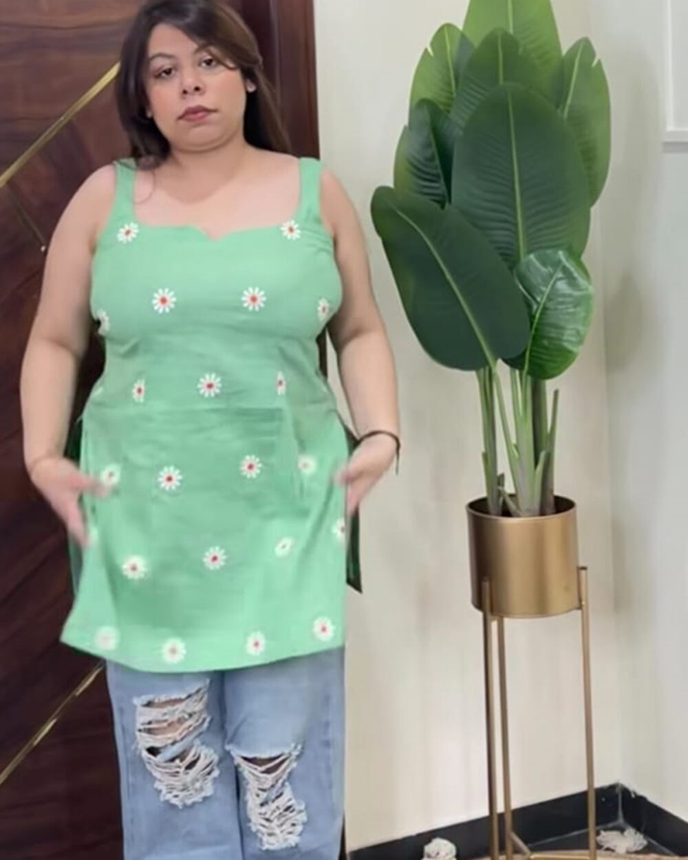 Green Daisy dream kurti