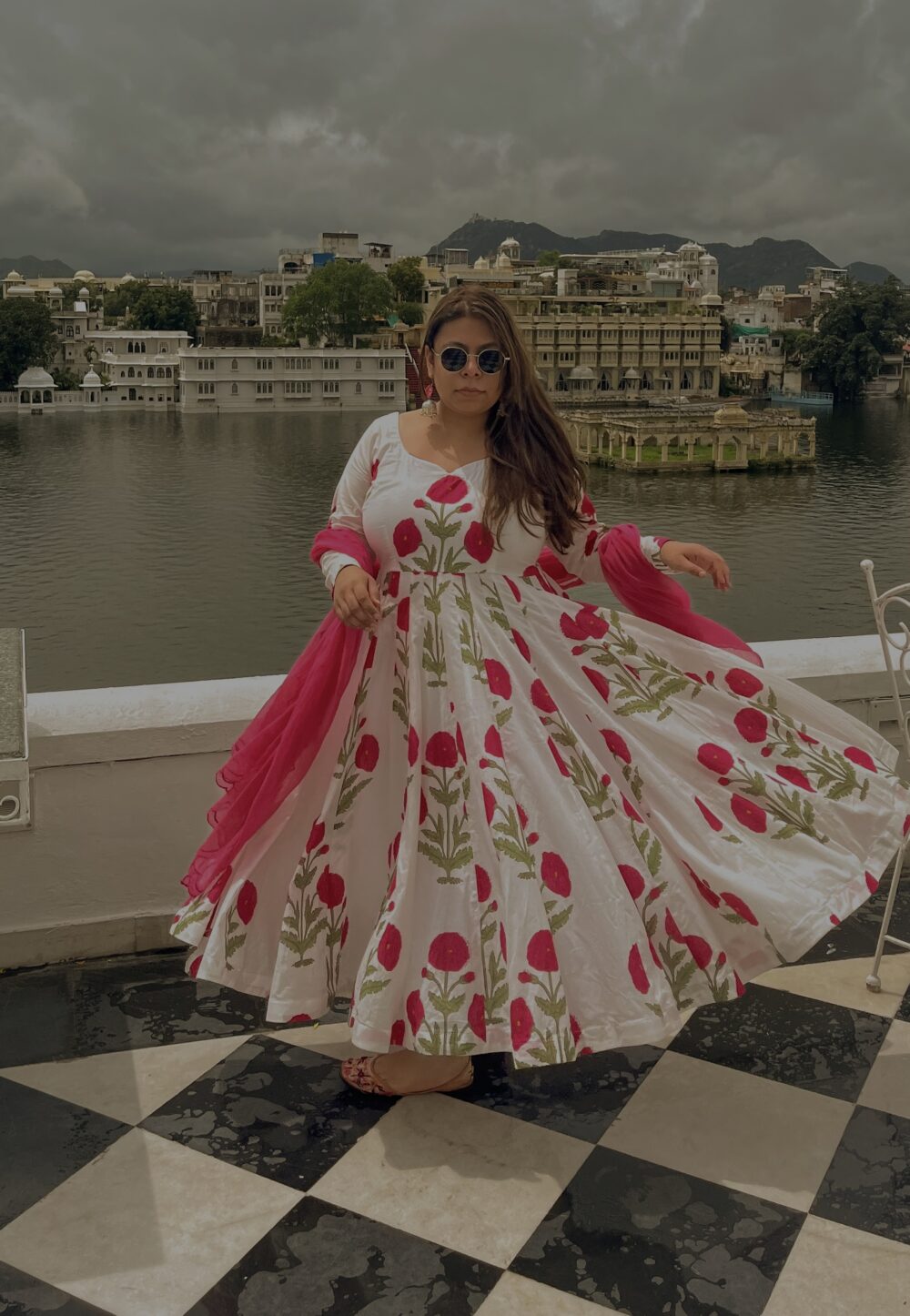 Handblock printed Anarkali